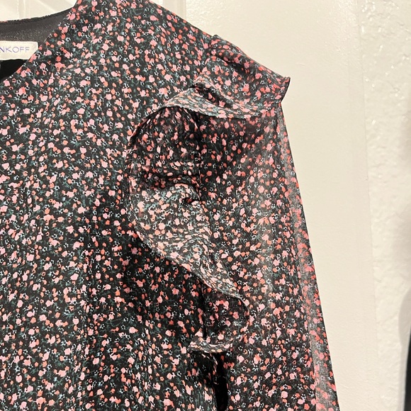 Rebecca Minkoff Long Sleeve Floral Dress Ruffled Long Sleeve Mine Dress Size 2 - Picture 6 of 10